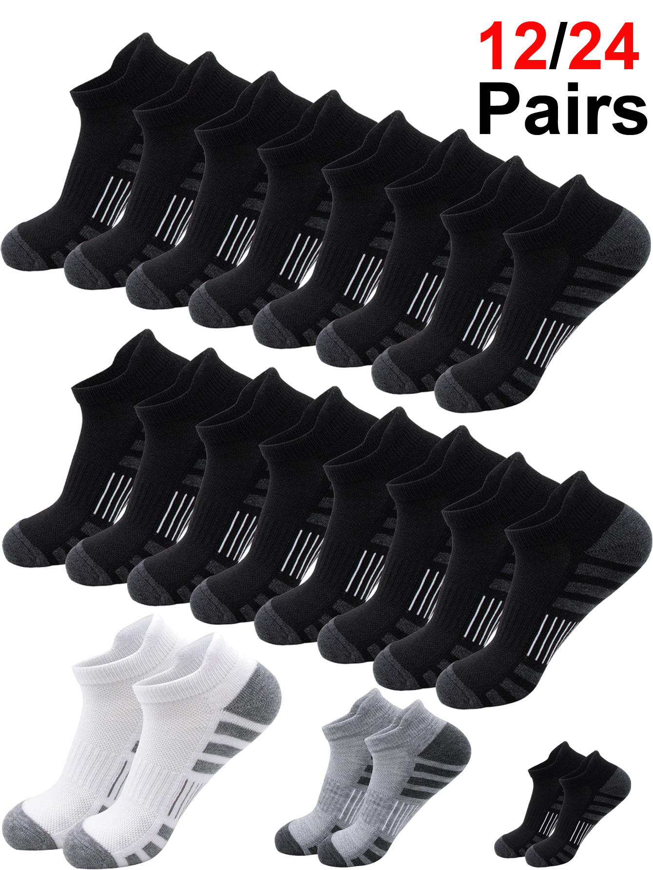 Ankle Sock Low Cut - Unisex Cushioned Breathable Ankle Athletic Running