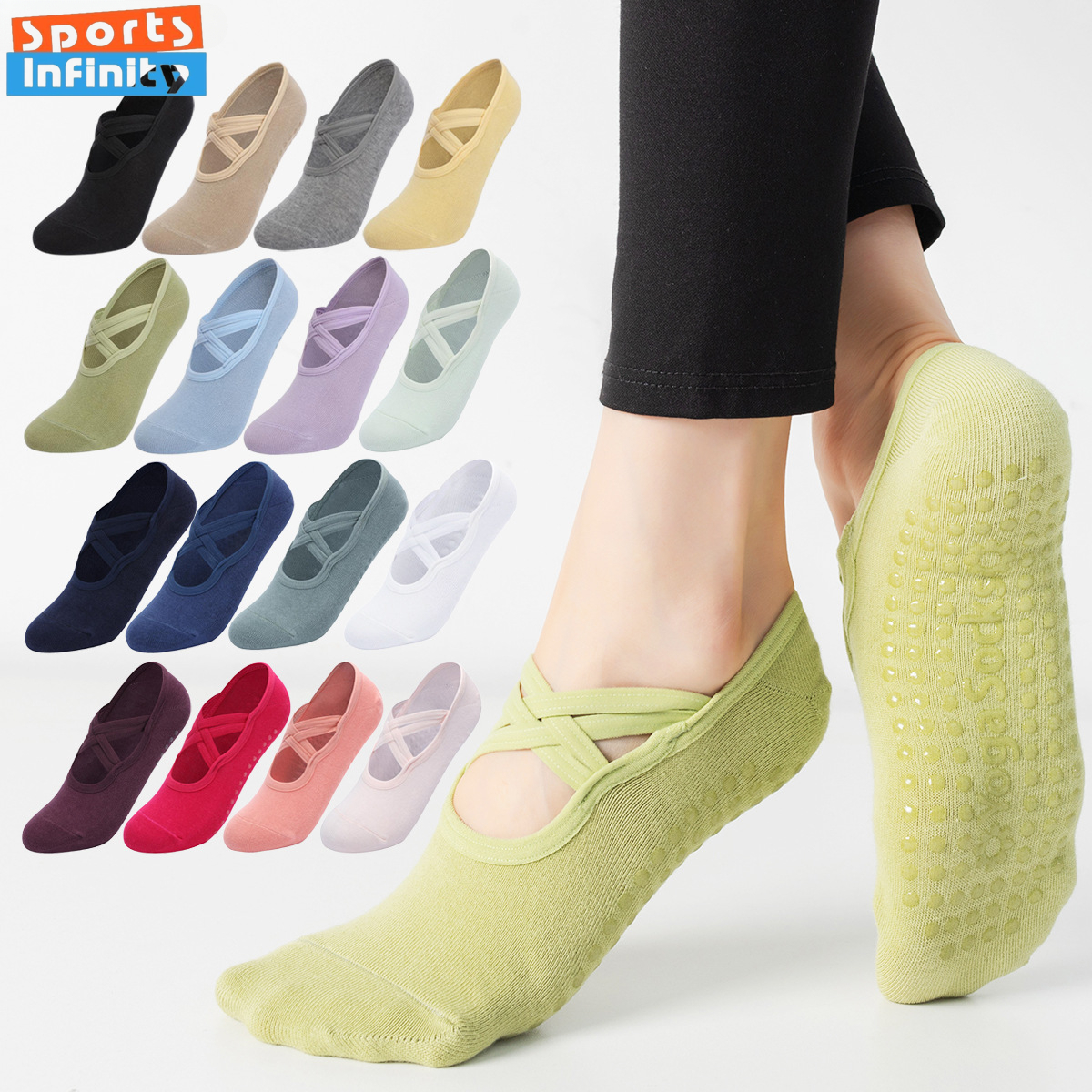 Grip Sock Yoga - Fashion Cross Straps Backless Yoga Socks