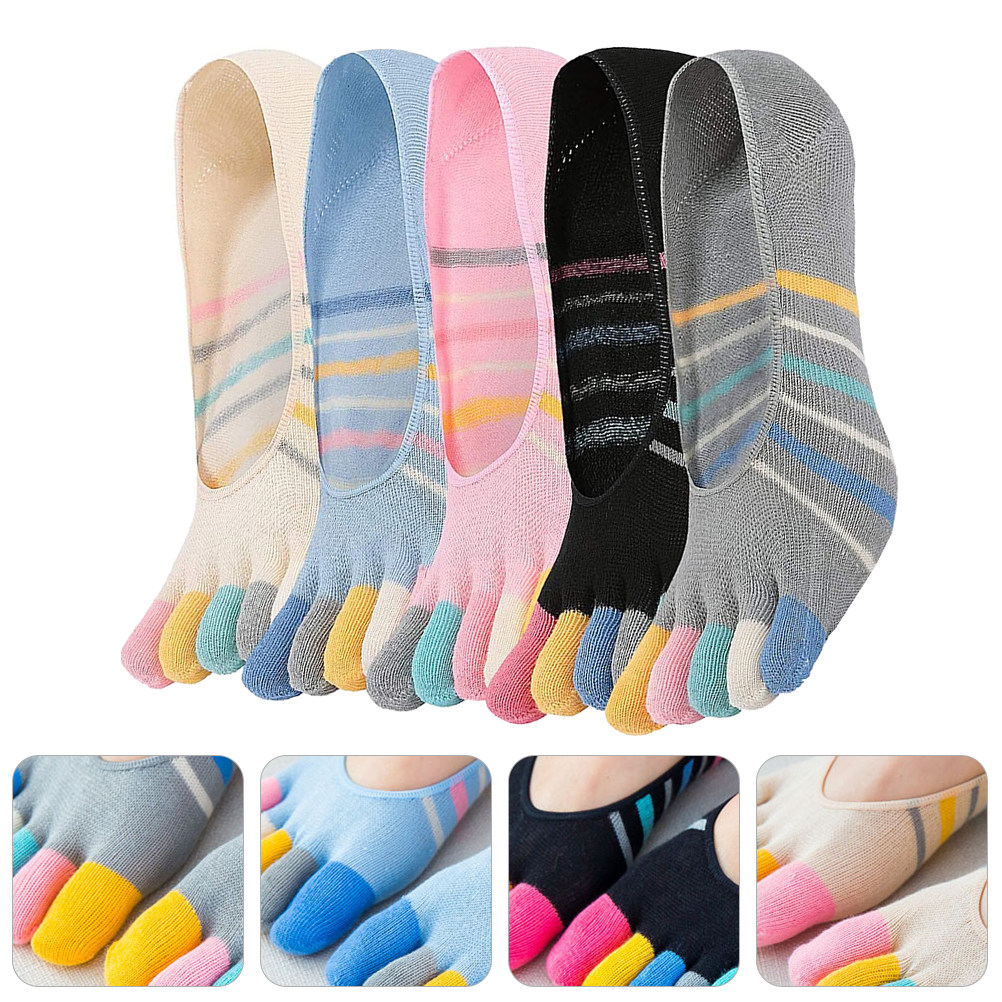 Invisibility Sock Loafer - 5Pairs Women Finger Toe Socks Invisible