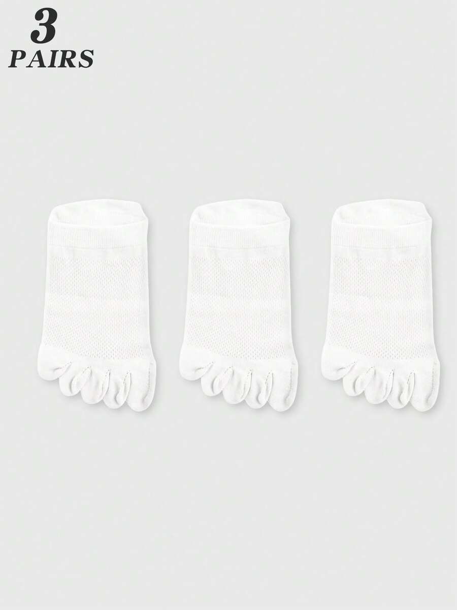 3 Pairs White Mesh Toe Socks F - Ankle Sock Low Cut บทวิจารณ์และราคา