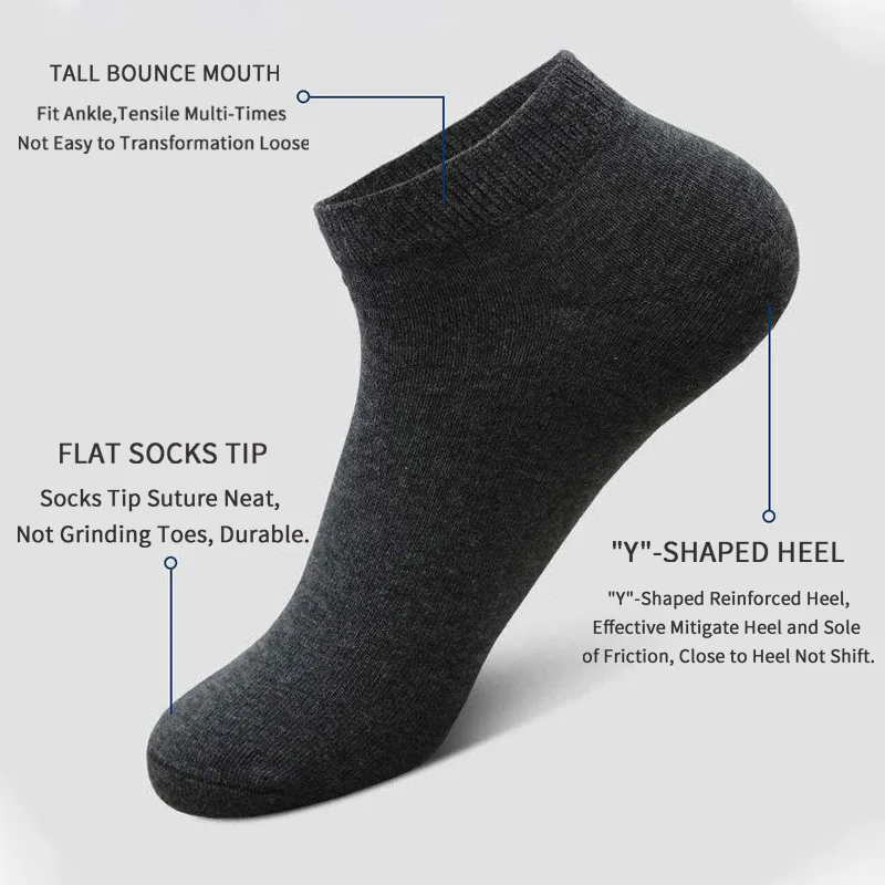 5 Pairs Unisex Casual Plain Co - Ankle Sock Low Cut บทวิจารณ์และราคา