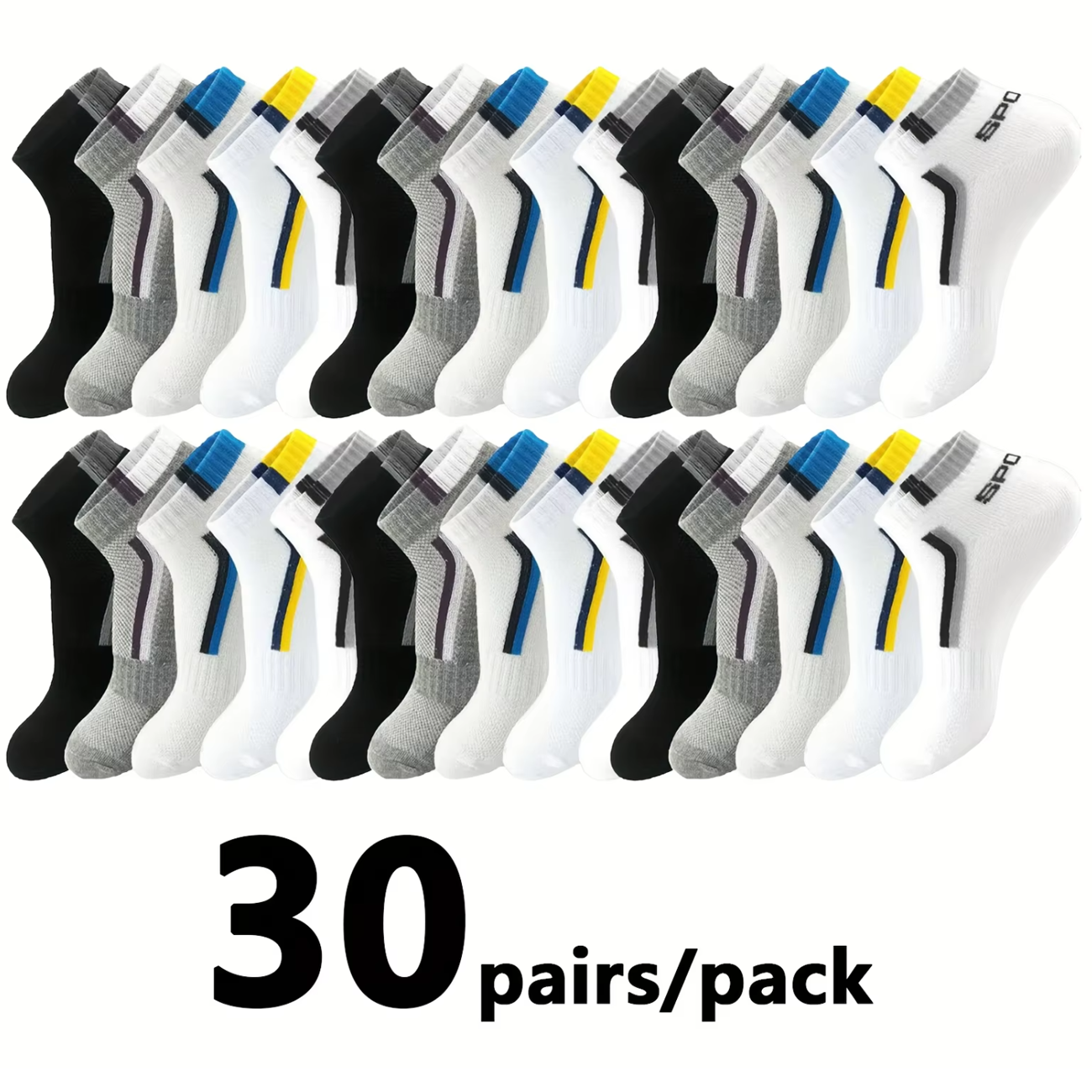 30Pairs Men's Mesh Breathable  - Ankle Sock Low Cut บทวิจารณ์และราคา