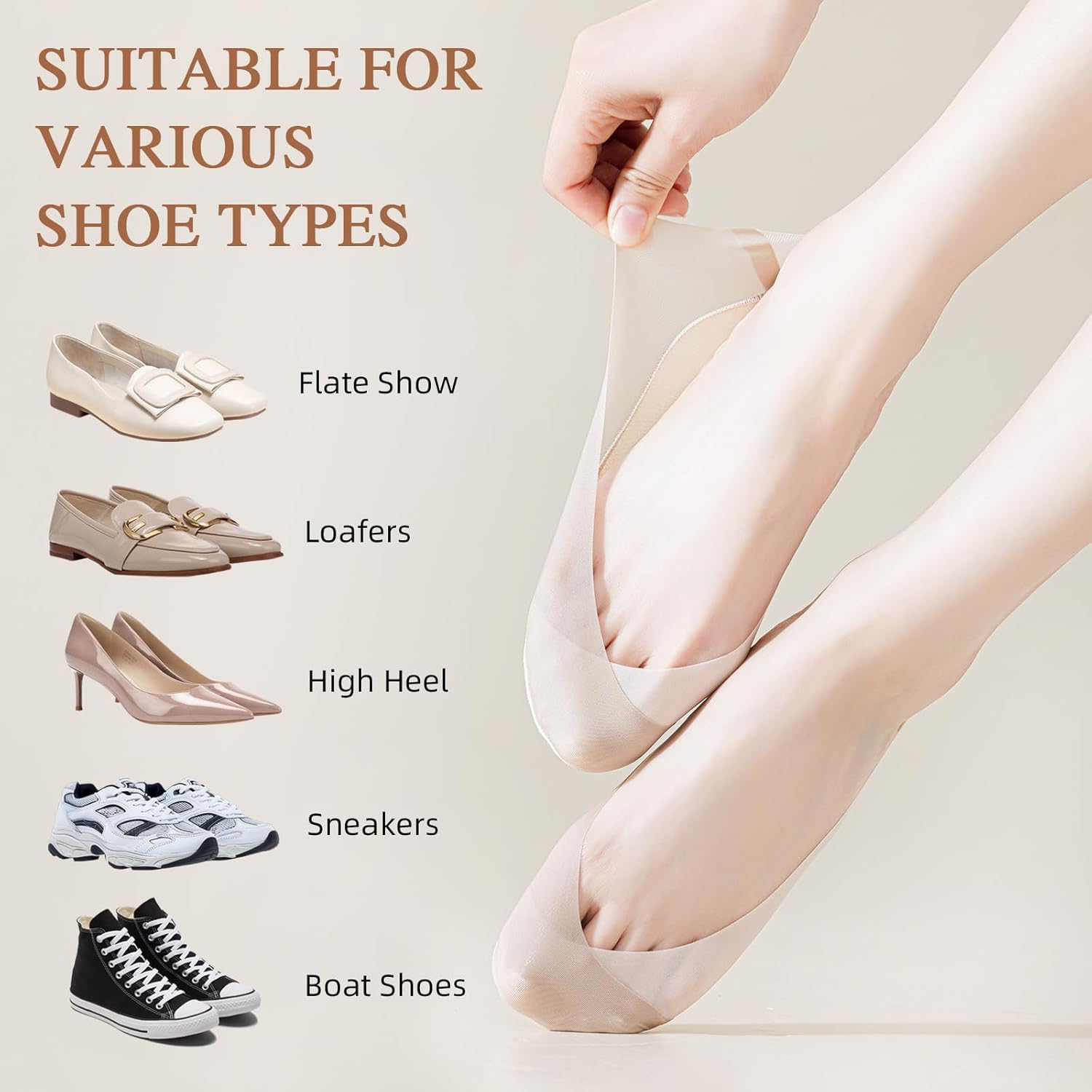 Caudblor 6 Pack Thin No Show S - Invisibility Sock Loafer บทวิจารณ์และราคา