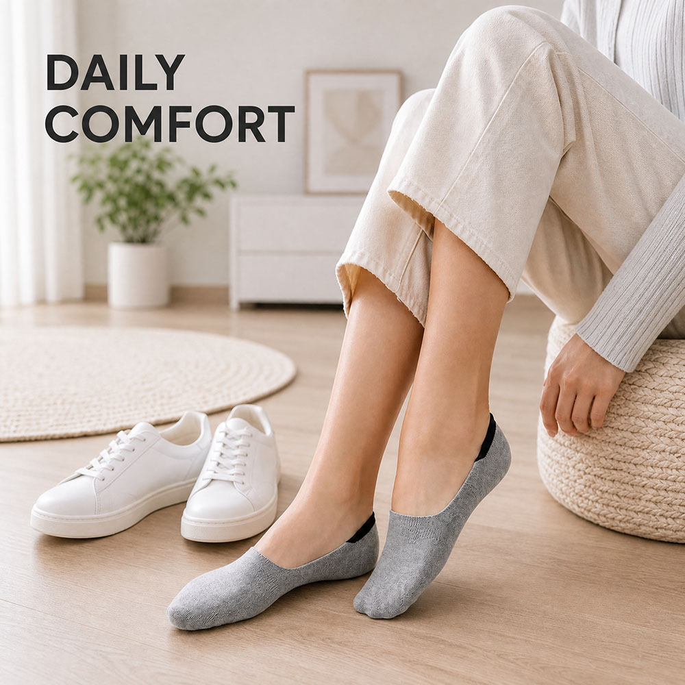 6 Pairs Unisex Cotton No Show  - Invisibility Sock Loafer บทวิจารณ์และราคา