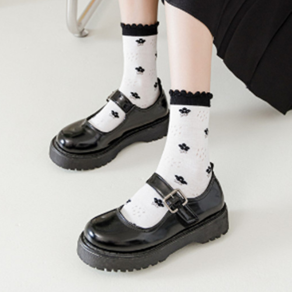 Woman Lace flower short sock t - Invisibility Sock Loafer บทวิจารณ์และราคา