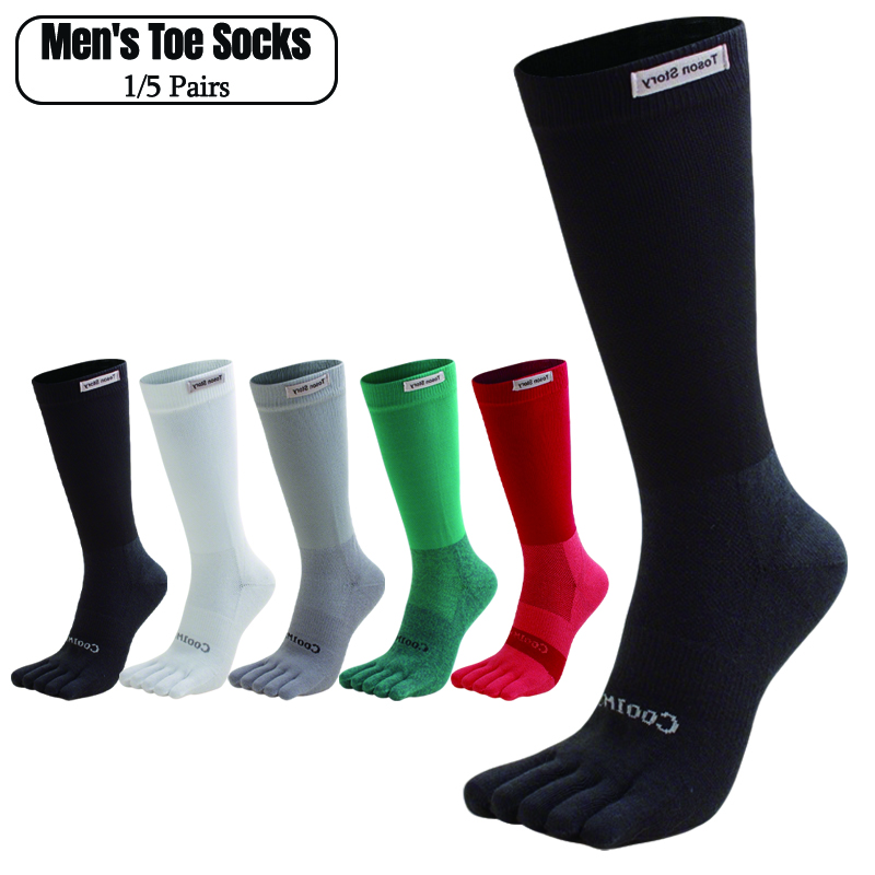 1/5 Pairs Men's High Crew Five - Toe Sock Split บทวิจารณ์และราคา