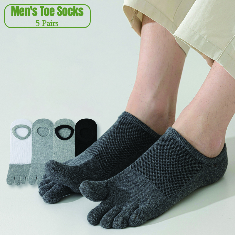 5 Pairs Men's No Show Toe Sock - Toe Sock Split บทวิจารณ์และราคา