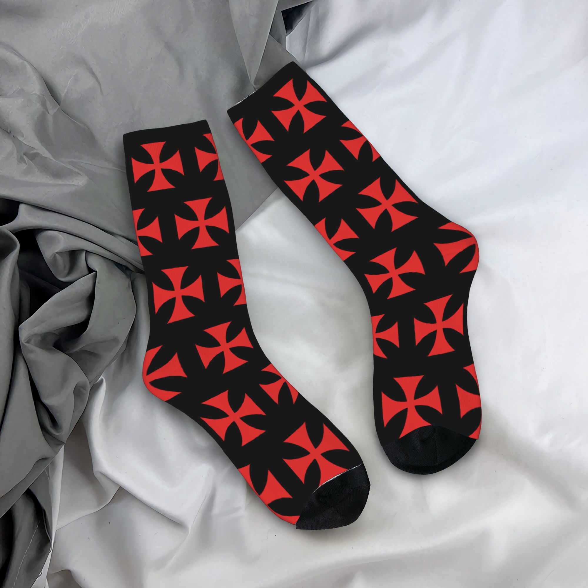Custom Red Templar Cross Knigh - Dress Sock Men บทวิจารณ์และราคา