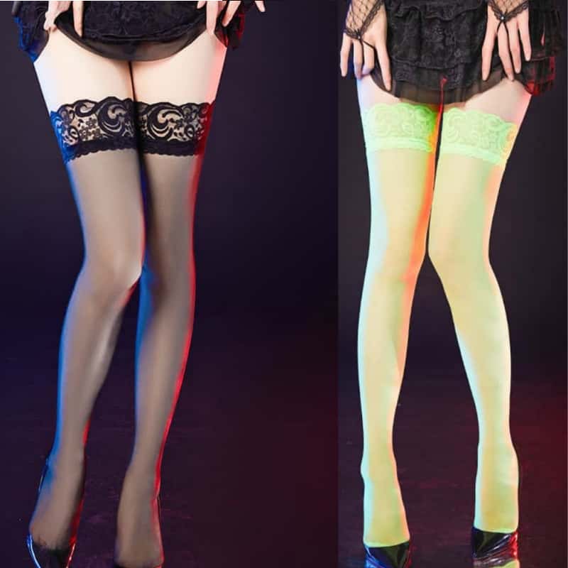 Thigh High Stripe Lace Stockin - Thigh High Sock Stay Up บทวิจารณ์และราคา
