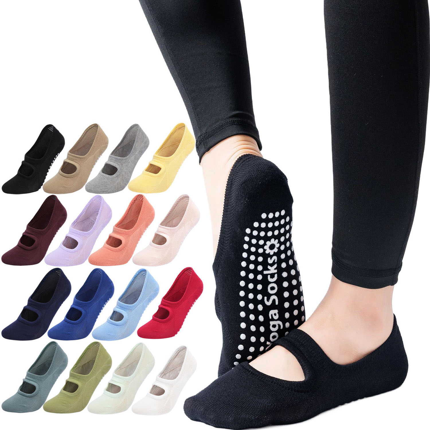 High Quality Women Yoga Socks  - Grip Sock Yoga บทวิจารณ์และราคา