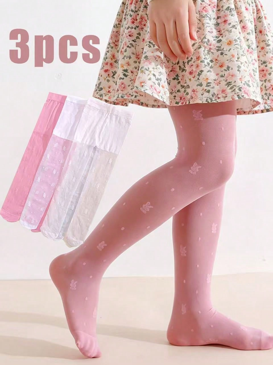 3Pack Girls Rabbit Print Tight - Tights Pantyhose Sheer บทวิจารณ์และราคา