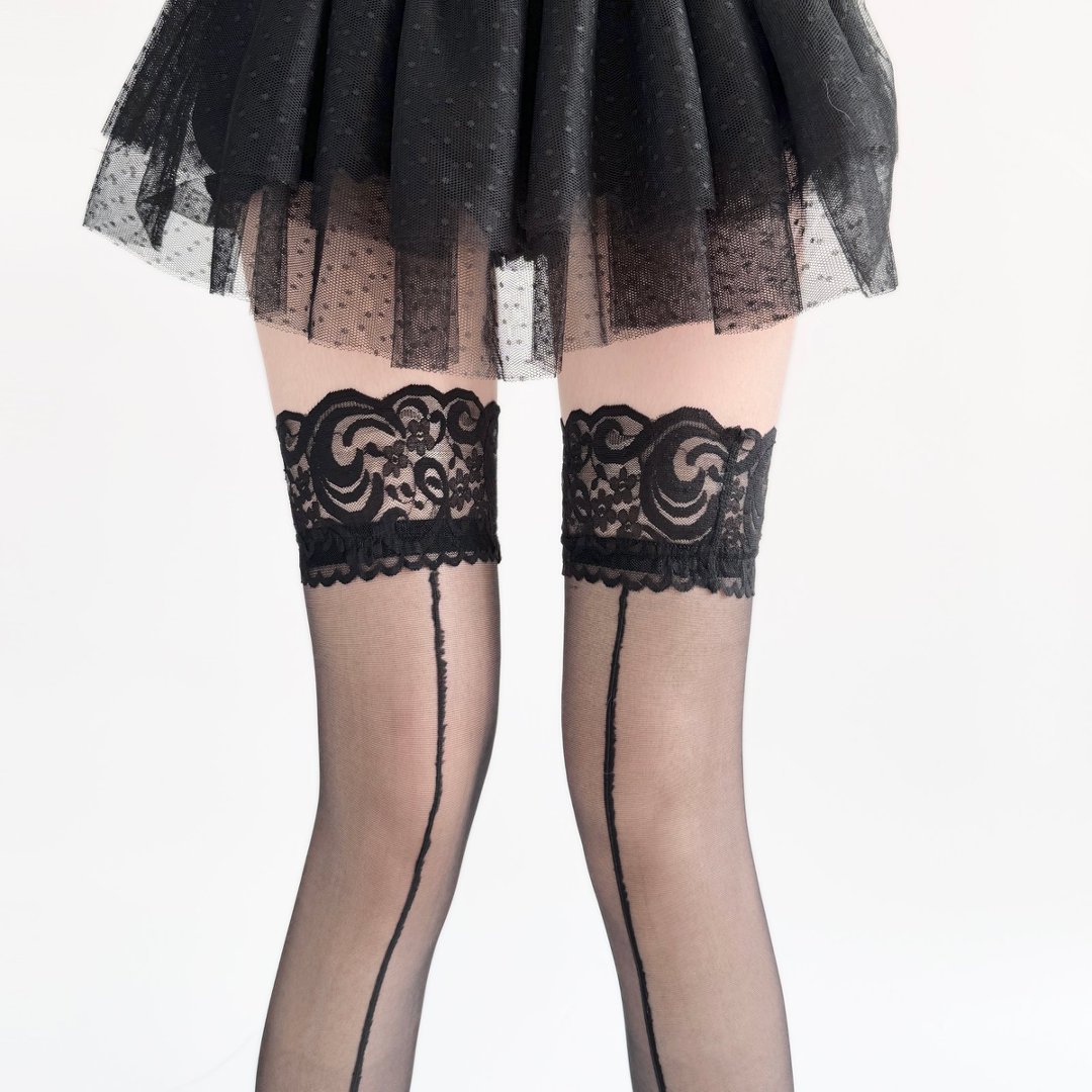 Lace Top Sheer Thigh High Stoc - Thigh High Sock Stay Up บทวิจารณ์และราคา