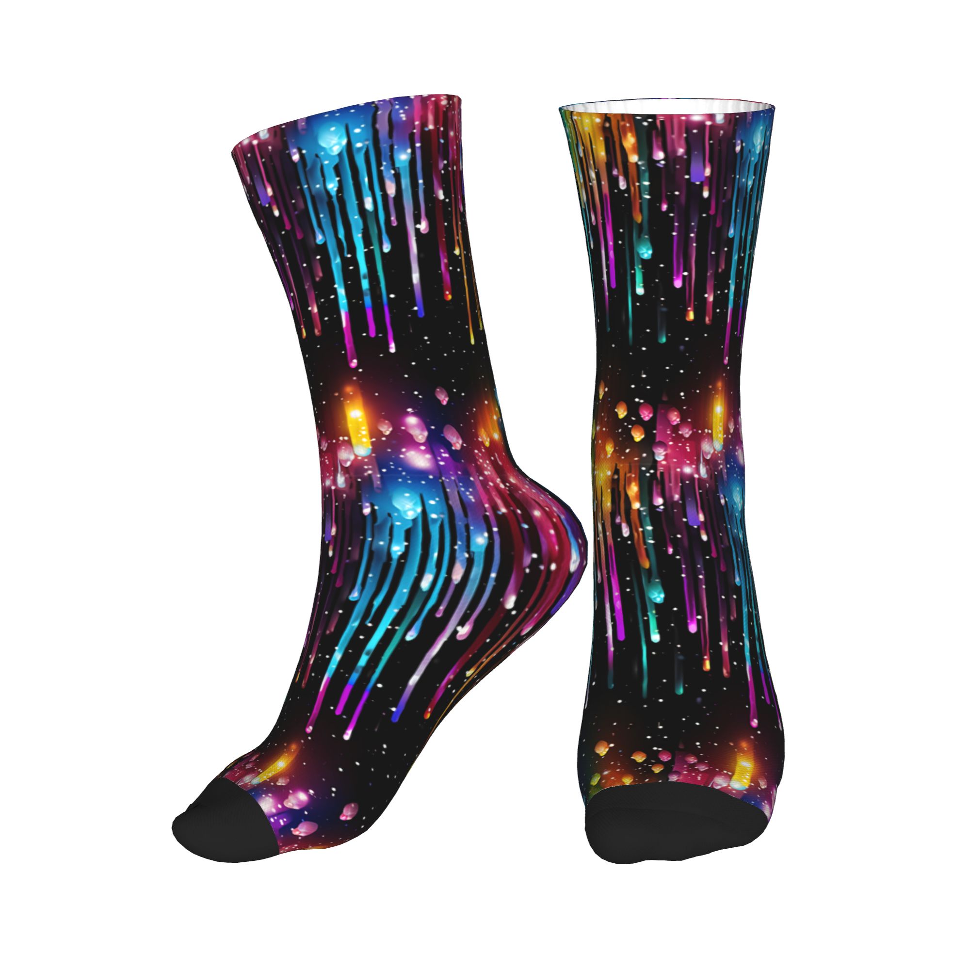 Cute Men's Dripping Rainbow Li - Dress Sock Men บทวิจารณ์และราคา