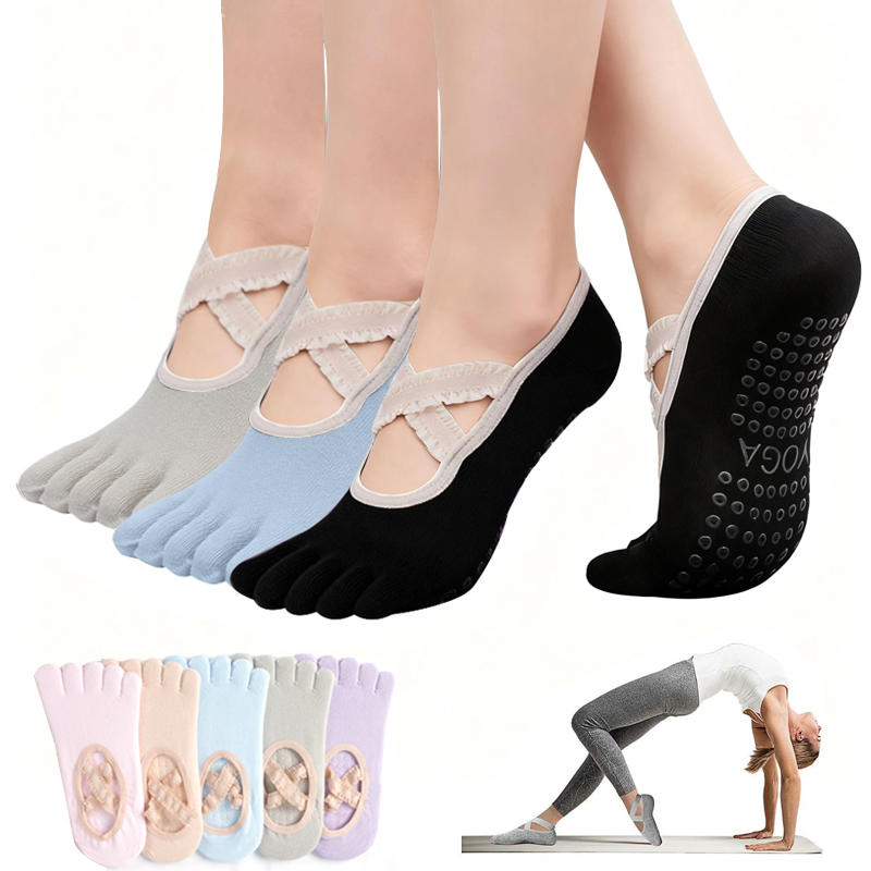 Ladies Non-Slip Pilates Socks  - Grip Sock Yoga บทวิจารณ์และราคา