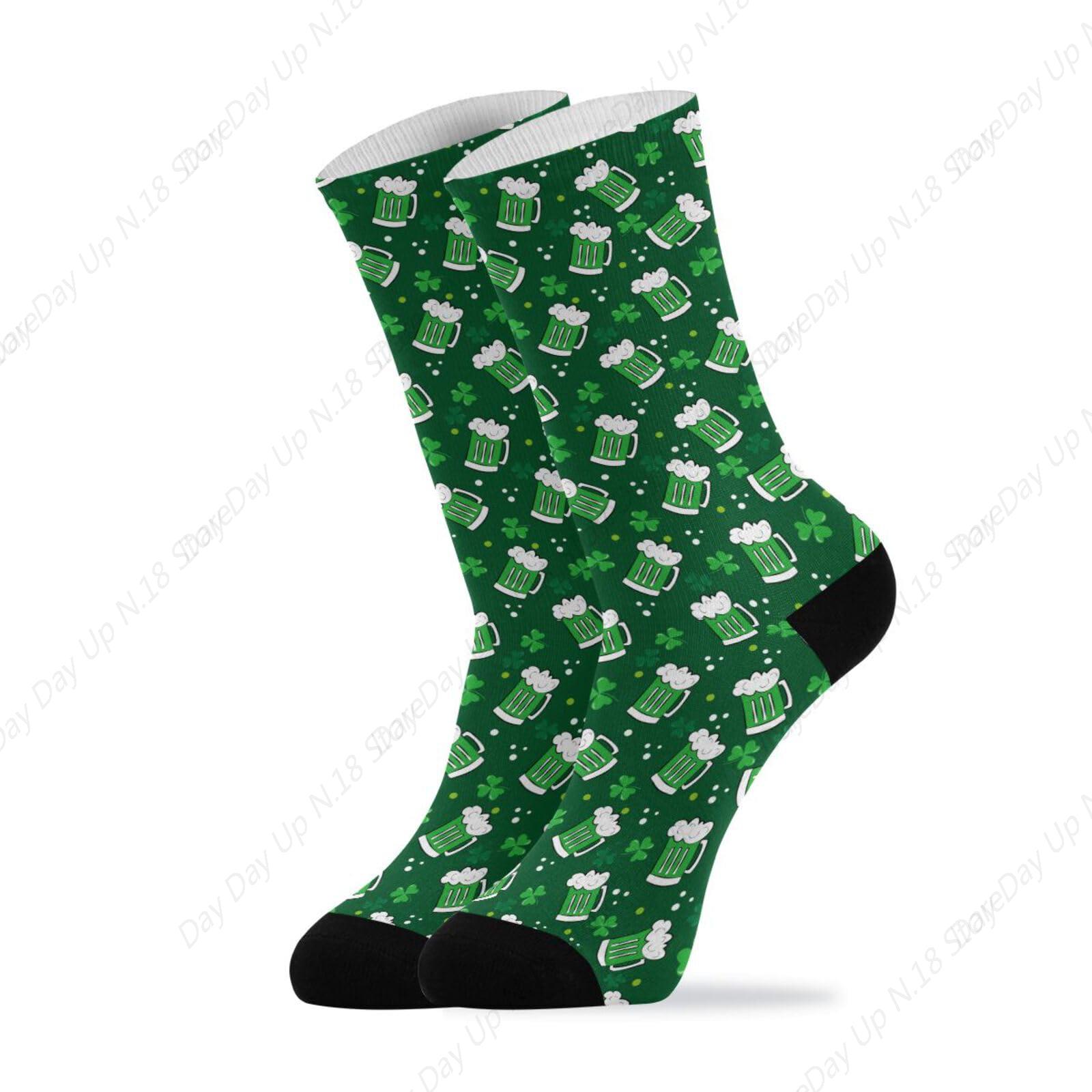 Green Clover Leaf Beer St. Pat - Cotton Crew Sock Pack บทวิจารณ์และราคา