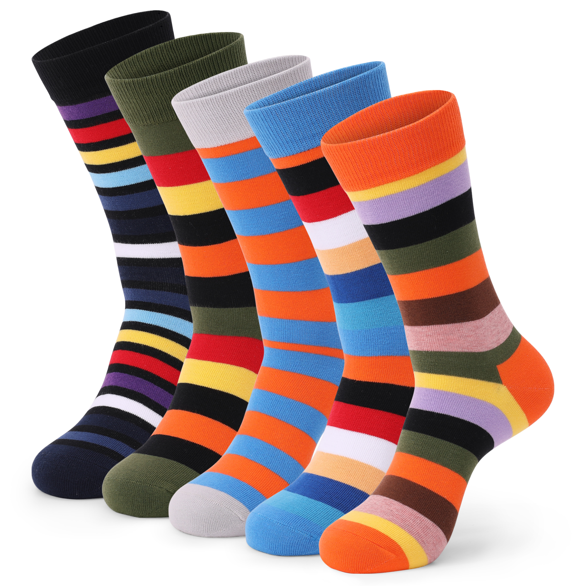 5Pairs Mens Fun Dress Socks, P - Cotton Crew Sock Pack บทวิจารณ์และราคา
