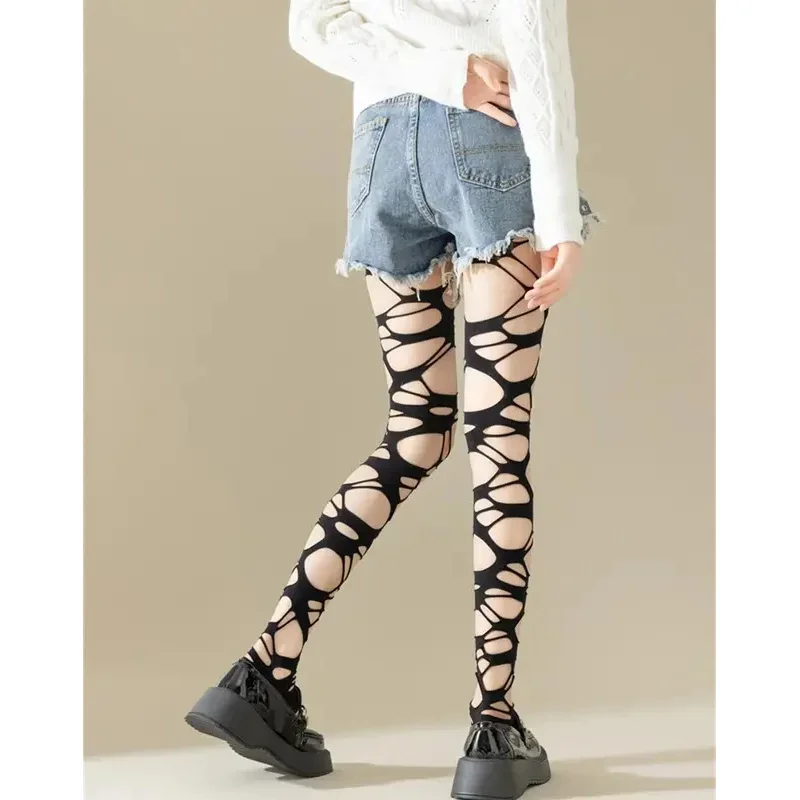 Sexy Black Ripped Fishnet Tigh - Fishnet Stocking Women บทวิจารณ์และราคา