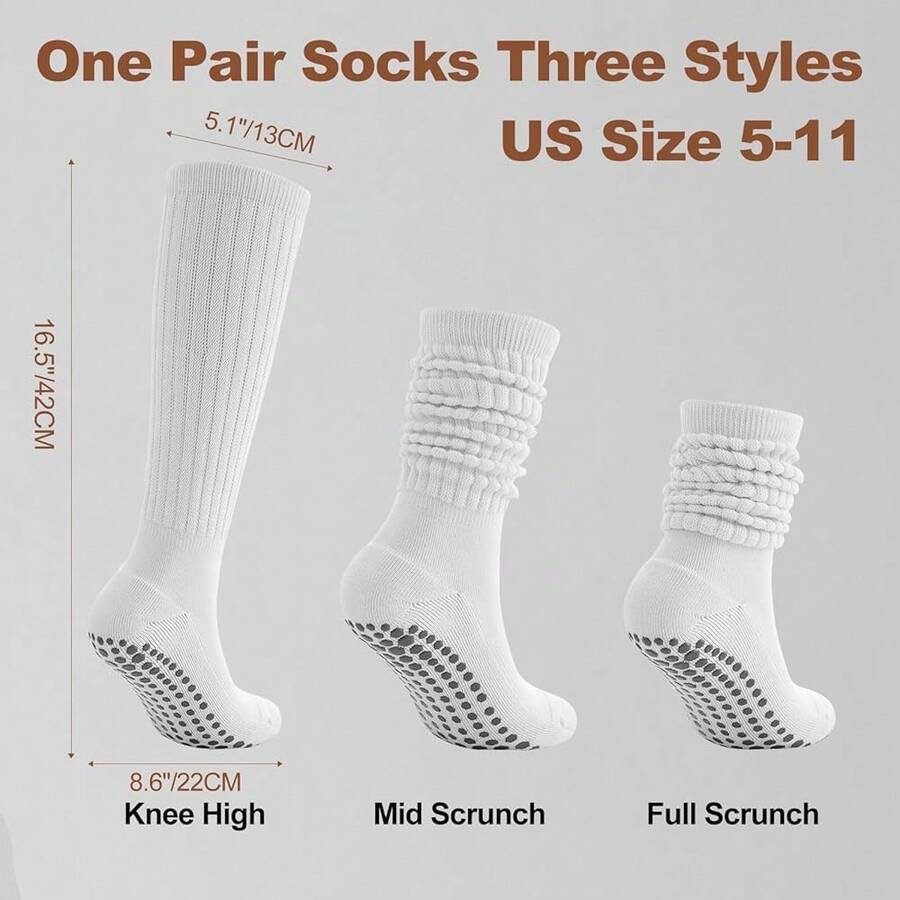 Long Scrunch Non Slip Yoga Soc - Grip Sock Yoga บทวิจารณ์และราคา