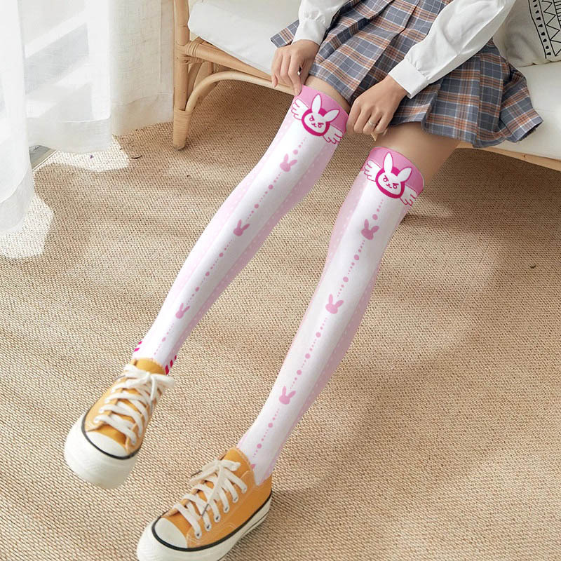 Game OW D.Va Cartoon Printed K - Silk Sock Bamboo บทวิจารณ์และราคา