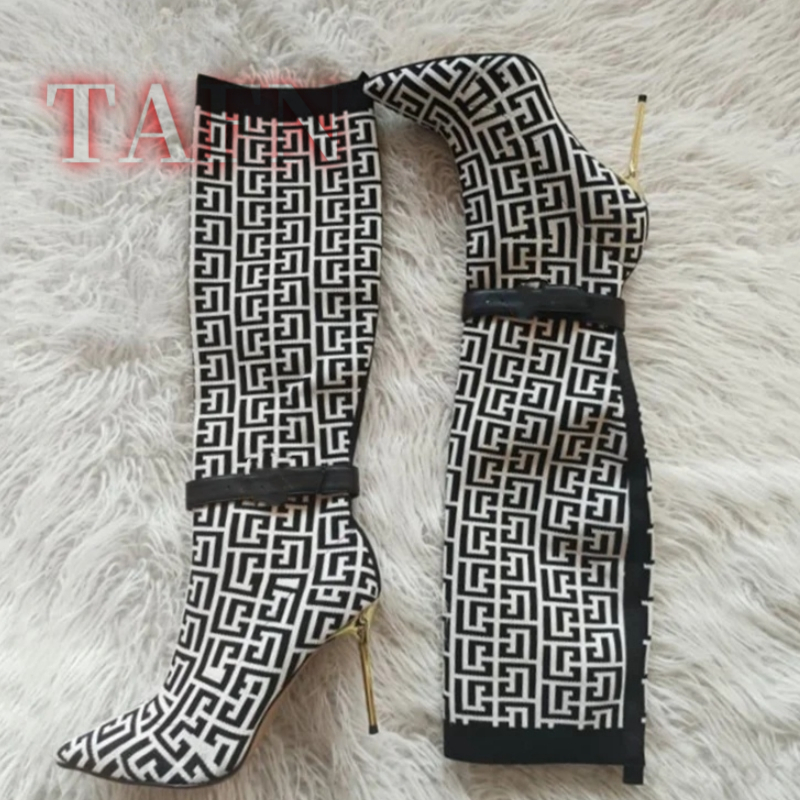 Women Stretch Sock Boots Fashi - Knee High Sock Women บทวิจารณ์และราคา