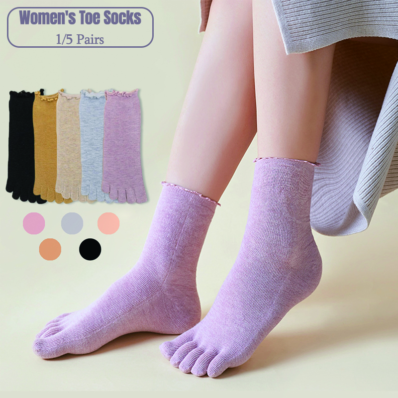 1/5 Pairs Cotton Women Five Fi - Toe Sock Split บทวิจารณ์และราคา