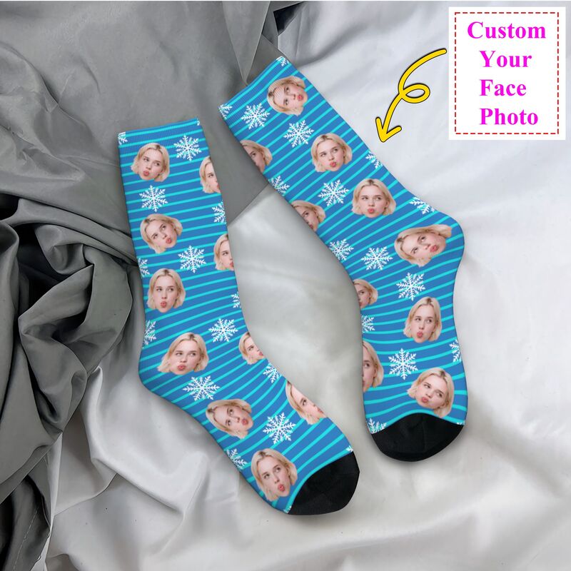 Christmas Face Photo Personali - Dress Sock Men บทวิจารณ์และราคา