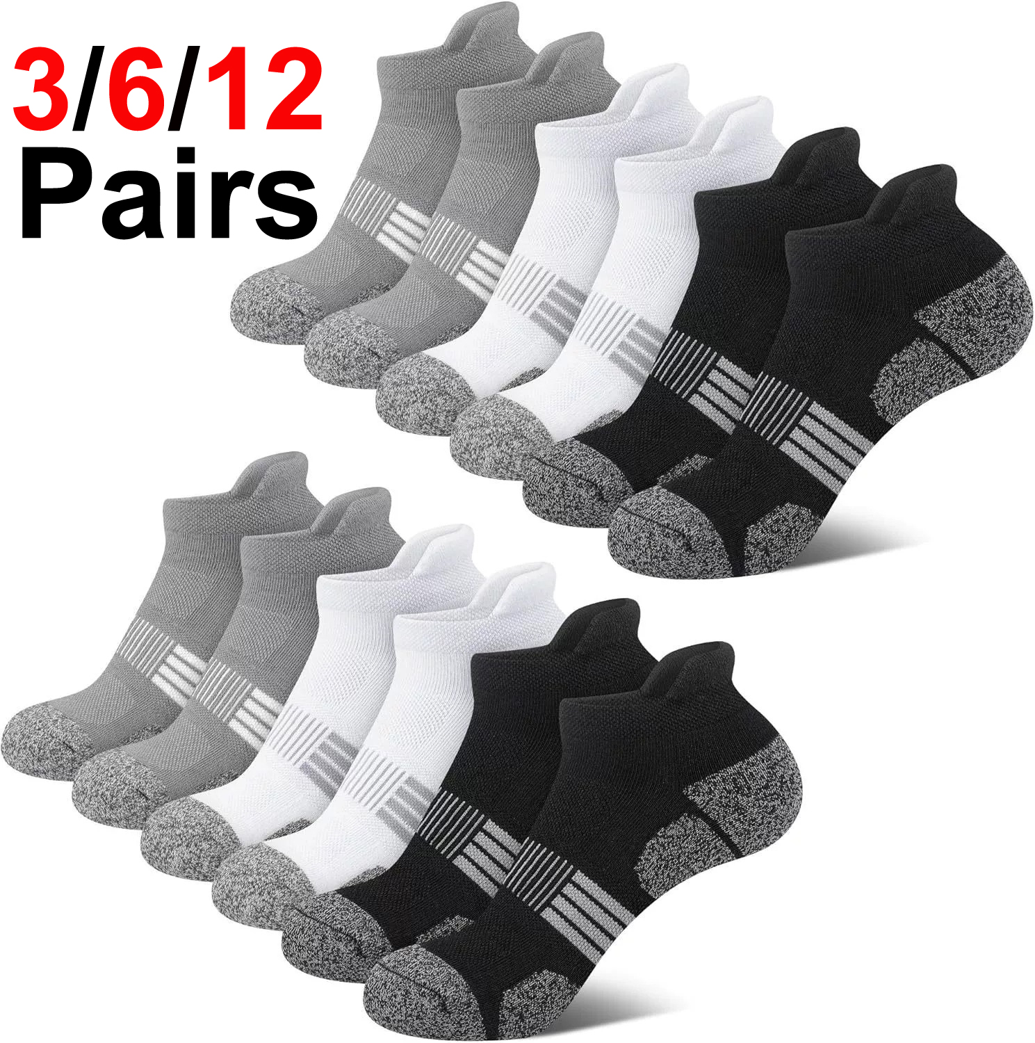 Men's Ankle Socks 6/12 Pairs B - Ankle Sock Low Cut บทวิจารณ์และราคา