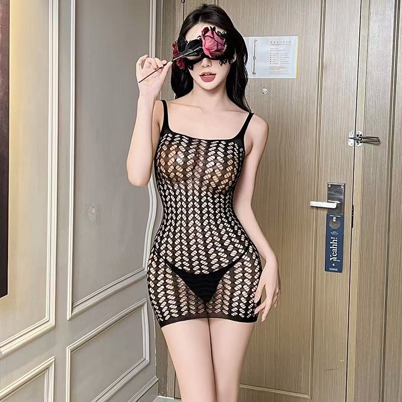 Sexy bodysuit with open crotch - Fishnet Stocking Women บทวิจารณ์และราคา