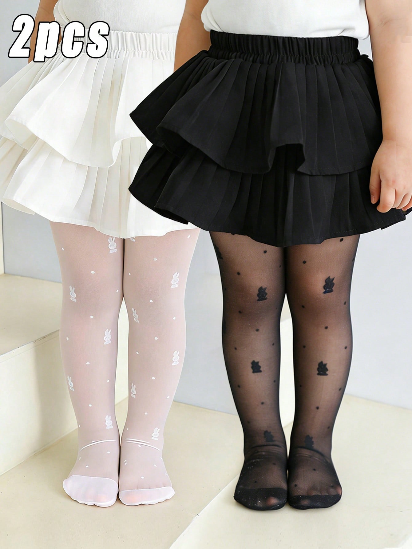 2Pack Toddler Girl Rabbit Prin - Tights Pantyhose Sheer บทวิจารณ์และราคา