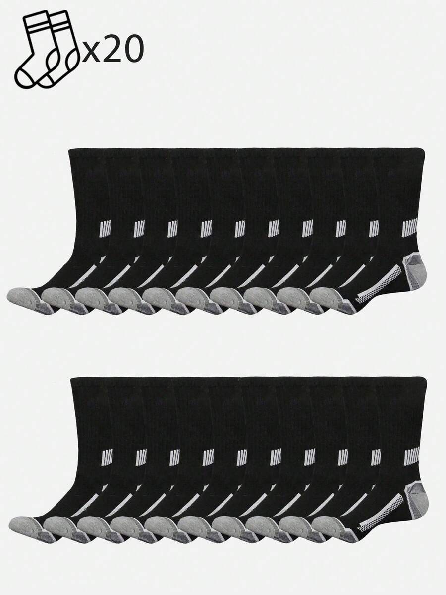 20 Pairs Mens Striped Cushione - Athletic Sock Cushion บทวิจารณ์และราคา