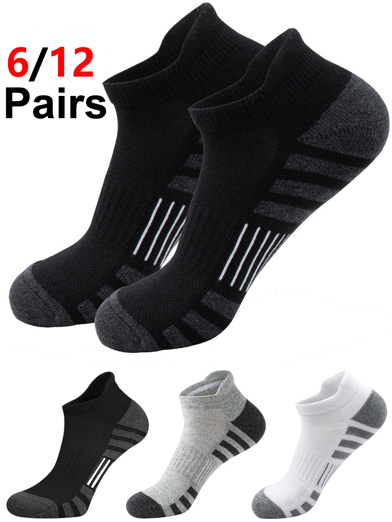 6/24 Pairs Cushioned Breathabl - Athletic Sock Cushion บทวิจารณ์และราคา