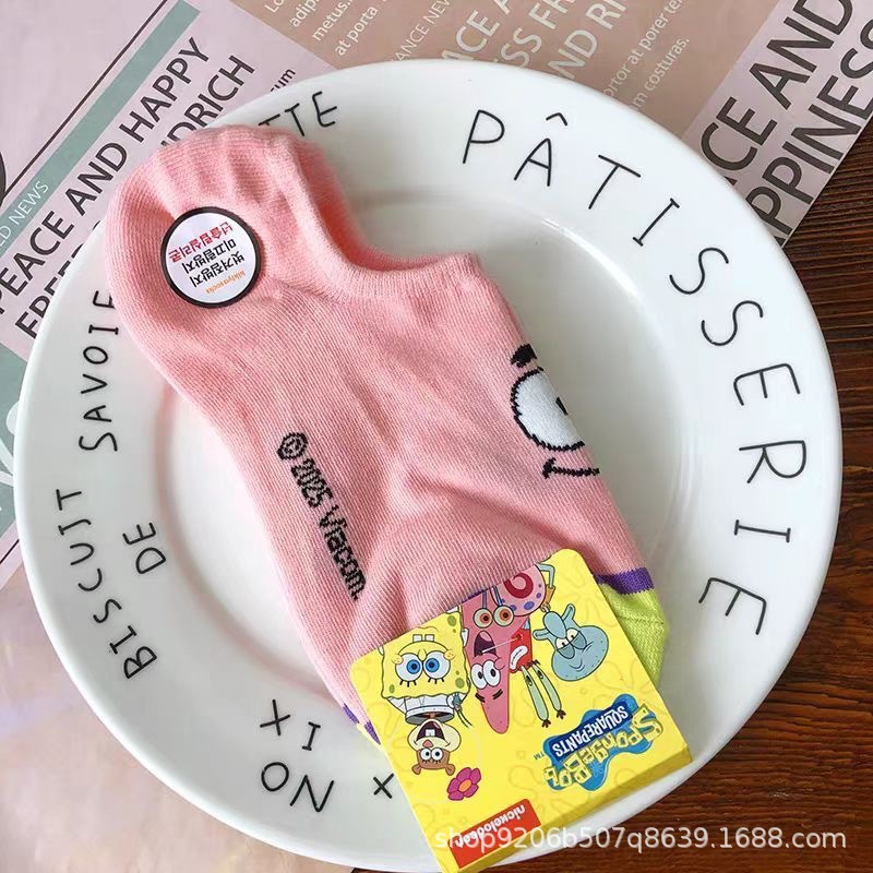 4PCS Hot Cute SpongeBob Square - Invisibility Sock Loafer บทวิจารณ์และราคา