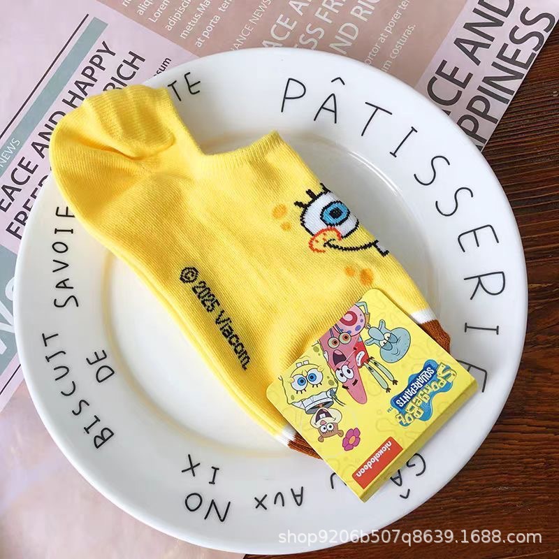4PCS Hot Cute SpongeBob Square - Invisibility Sock Loafer บทวิจารณ์และราคา
