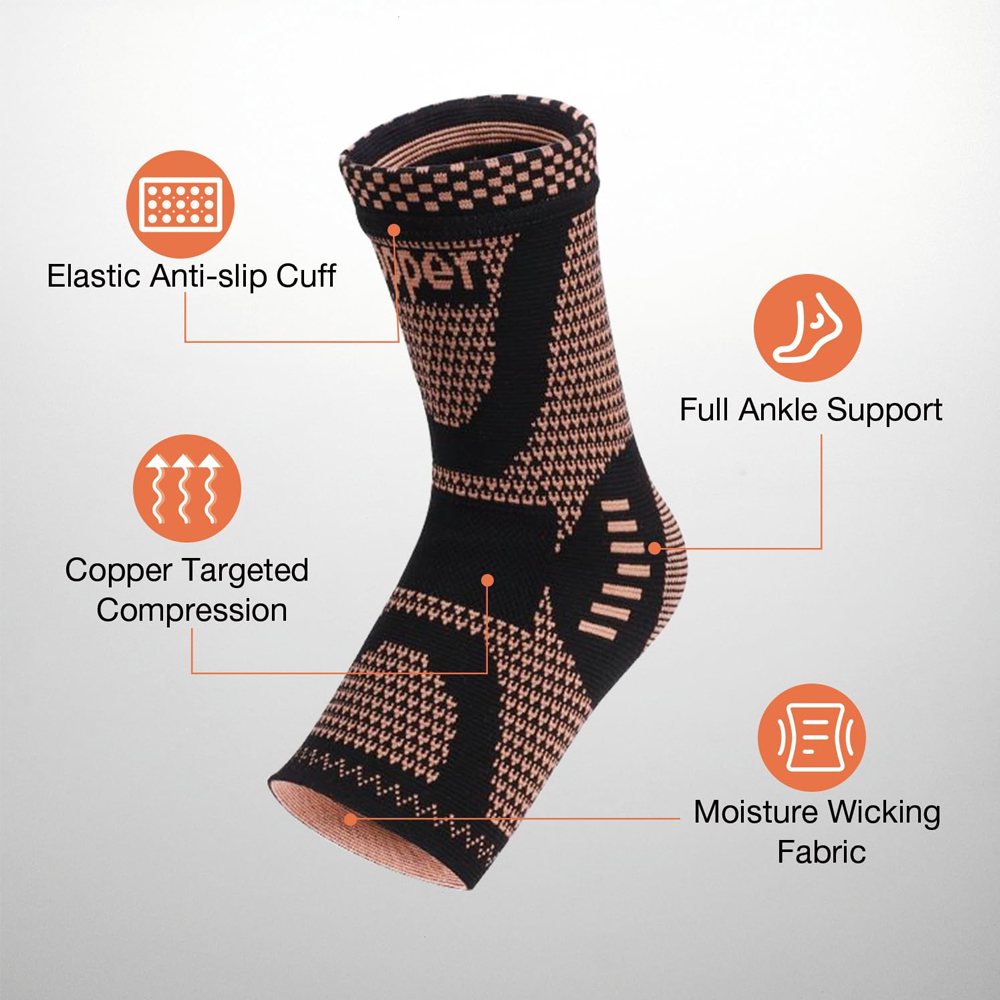 2PCS Copper Ankle Brace Suppor - Ankle Brace Sock บทวิจารณ์และราคา
