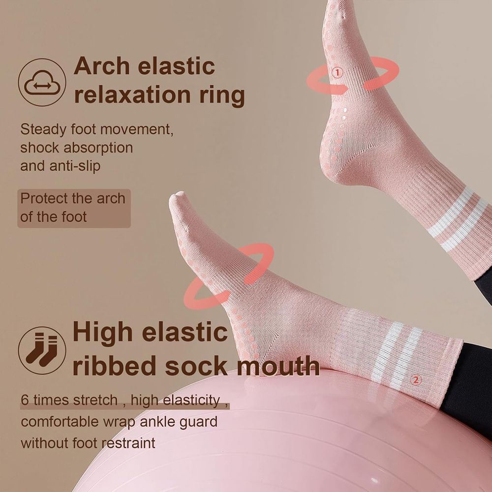 Yoga Pilates Socks with Grips  - Grip Sock Yoga บทวิจารณ์และราคา