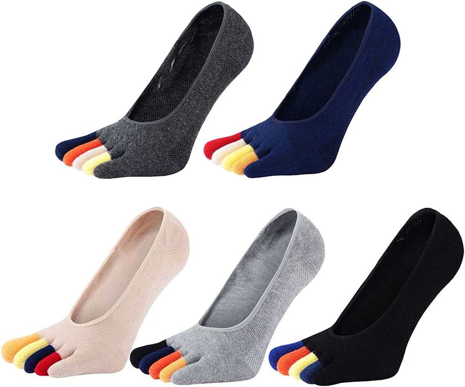 5 Pairs Colorful Loafer Socks  - Invisibility Sock Loafer บทวิจารณ์และราคา
