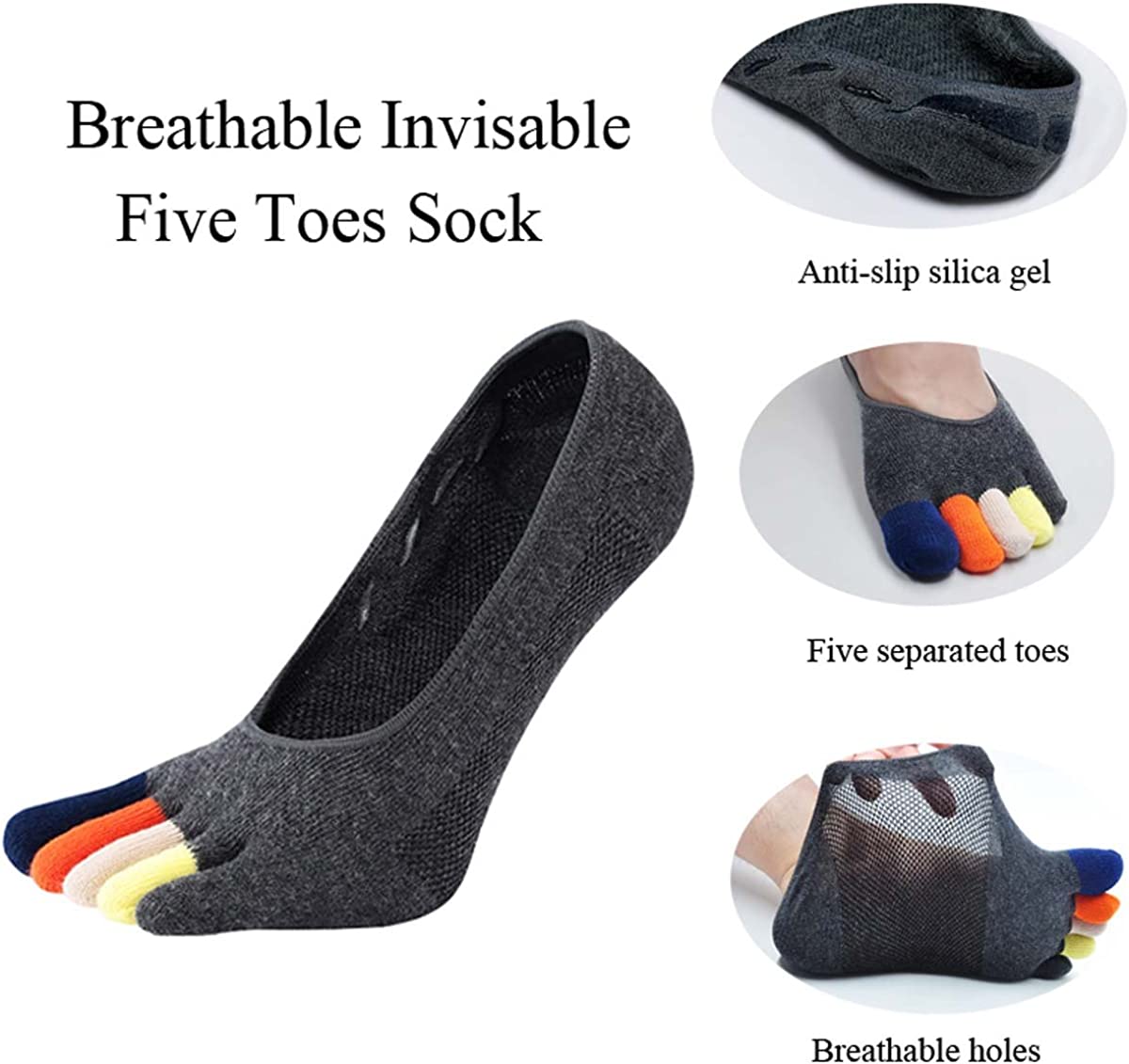 5 Pairs Colorful Loafer Socks  - Invisibility Sock Loafer บทวิจารณ์และราคา