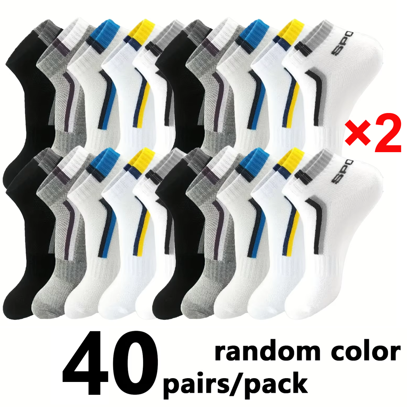 5/10/40Pair Men's Anti-Slip An - Ankle Sock Low Cut บทวิจารณ์และราคา