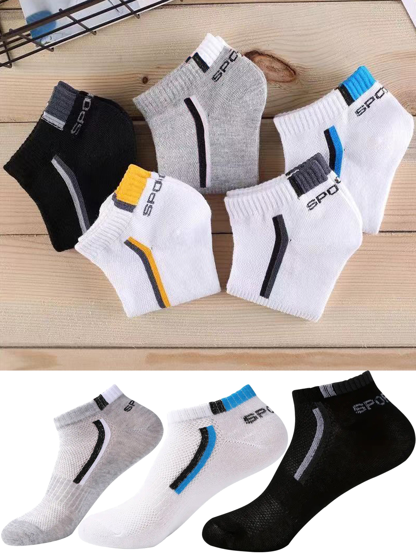 5/10/40Pair Men's Anti-Slip An - Ankle Sock Low Cut บทวิจารณ์และราคา
