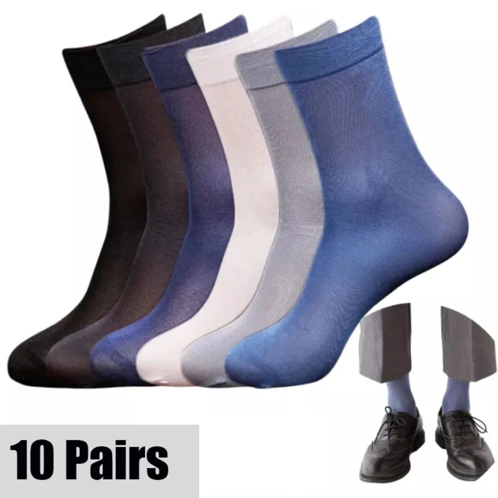 10pairs Fashion Breathable Men - Silk Sock Bamboo บทวิจารณ์และราคา