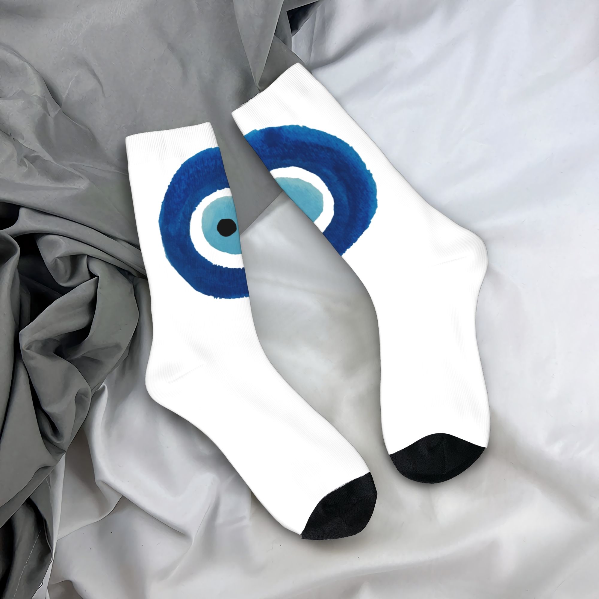 Custom Watercolor Evil Eye Naz - Dress Sock Men บทวิจารณ์และราคา