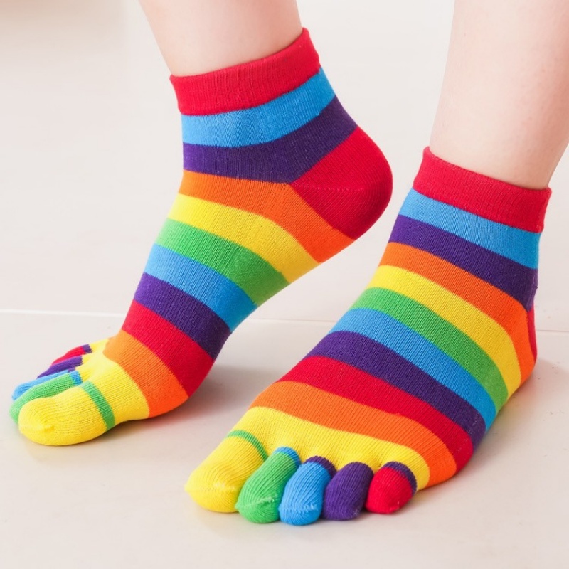 Women's Socks Rainbow Striped  - Toe Sock Split บทวิจารณ์และราคา