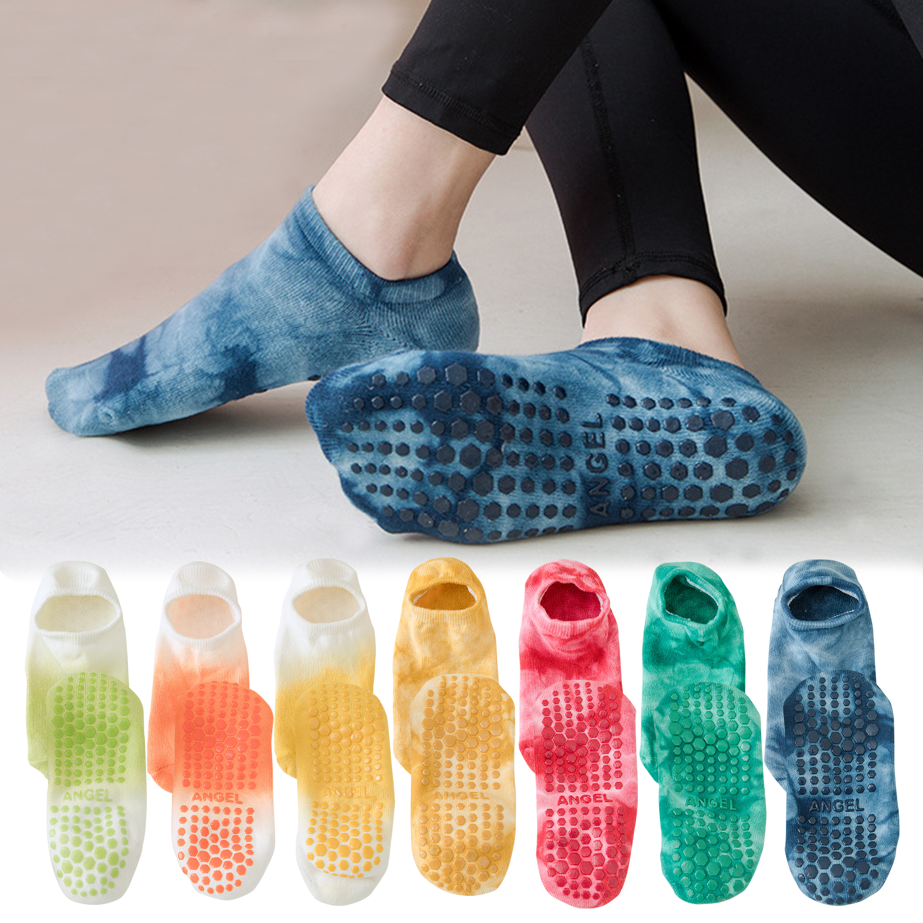3 Pair Non Slip Yoga Grip Sock - Grip Sock Yoga บทวิจารณ์และราคา