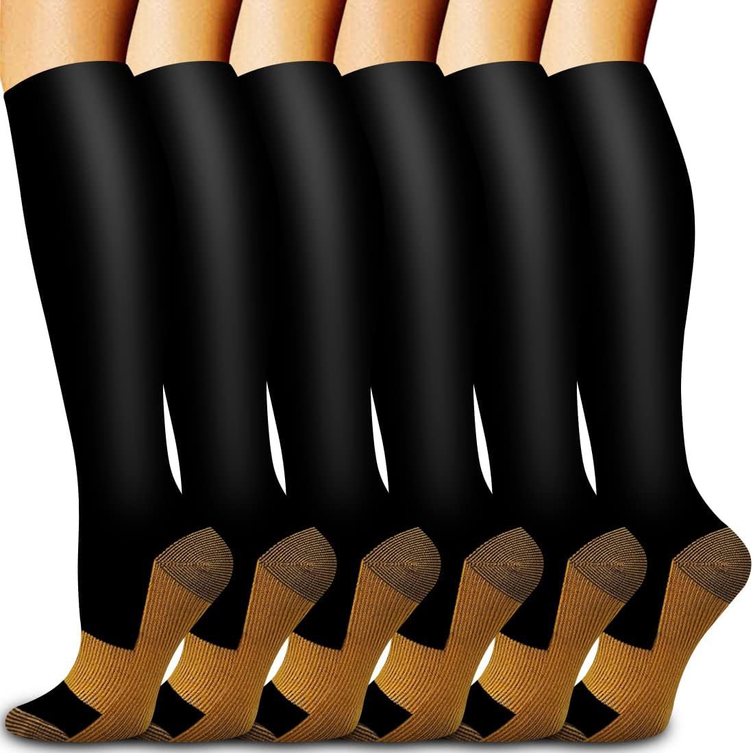 6 Pairs Solid Color Copper Com - Compression Sock Medical บทวิจารณ์และราคา