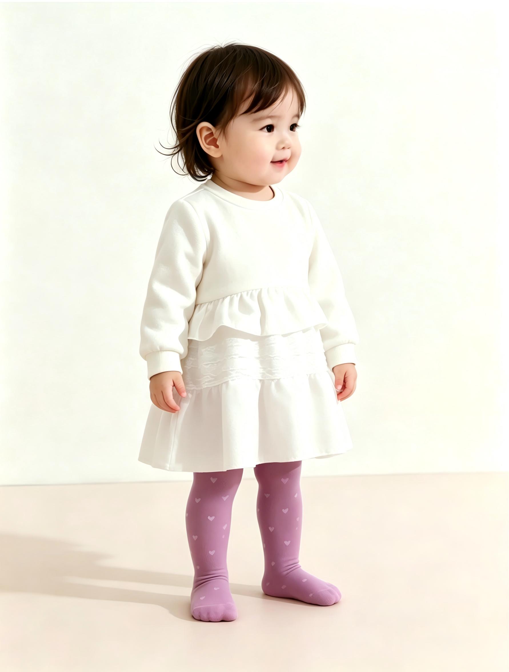 3PCS Toddler Girls Heart Print - Tights Pantyhose Sheer บทวิจารณ์และราคา