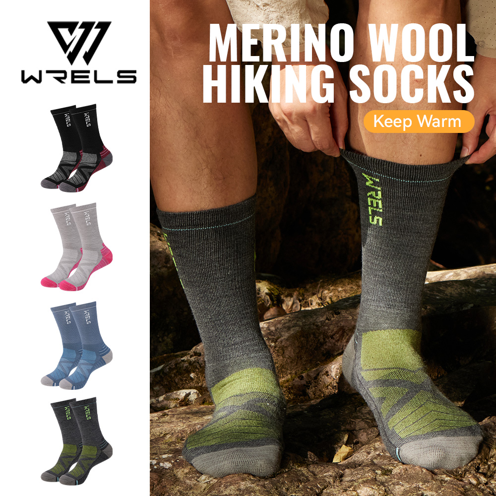 WRELS 1/2/3 Merino Wool Socks  - Wool Hiking Sock บทวิจารณ์และราคา