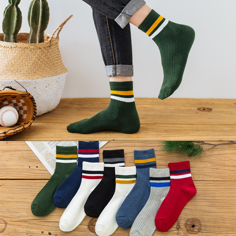 3 Pairs/Pack Cotton Mens Socks - Cotton Crew Sock Pack บทวิจารณ์และราคา