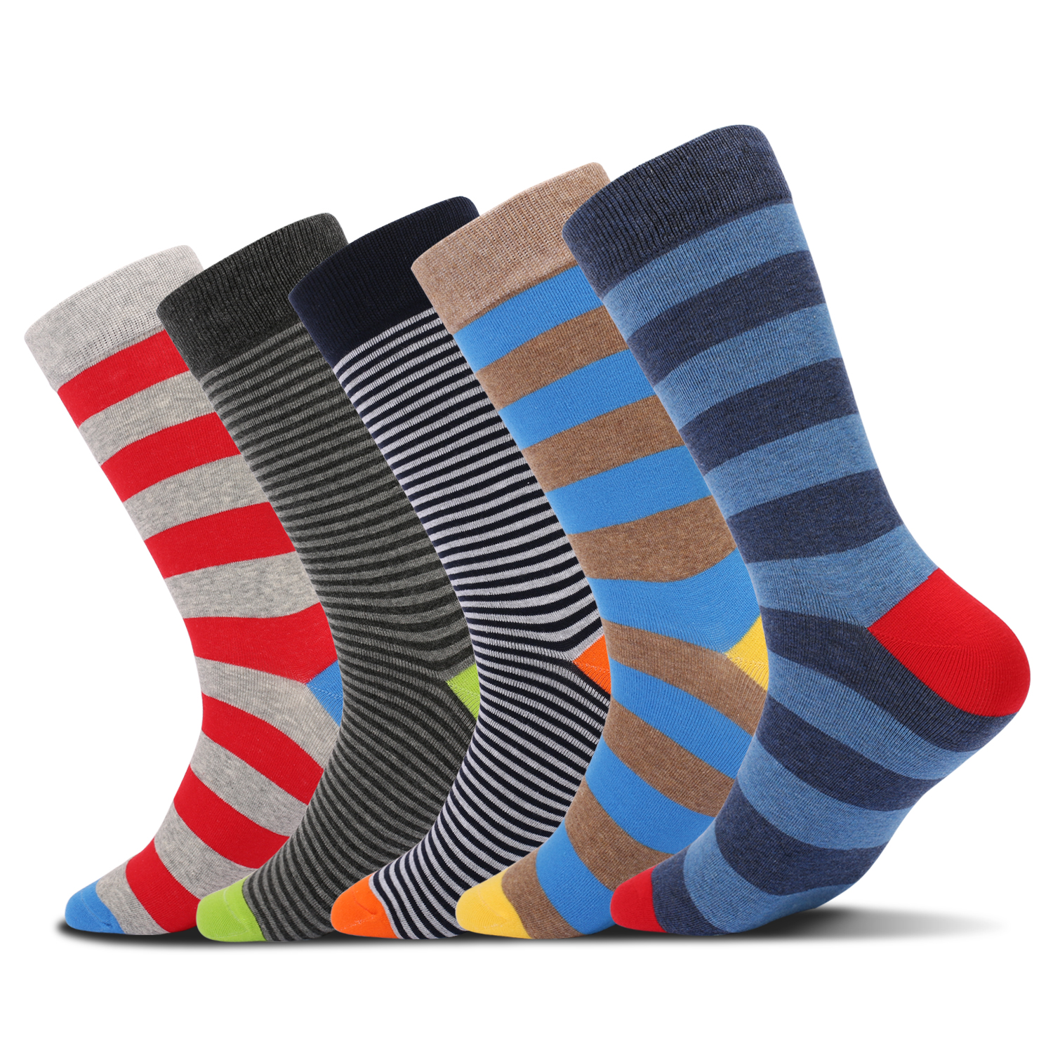 5Pairs Mens Fun Dress Socks, P - Cotton Crew Sock Pack บทวิจารณ์และราคา