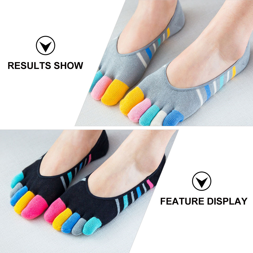 5Pairs Women Finger Toe Socks  - Invisibility Sock Loafer บทวิจารณ์และราคา