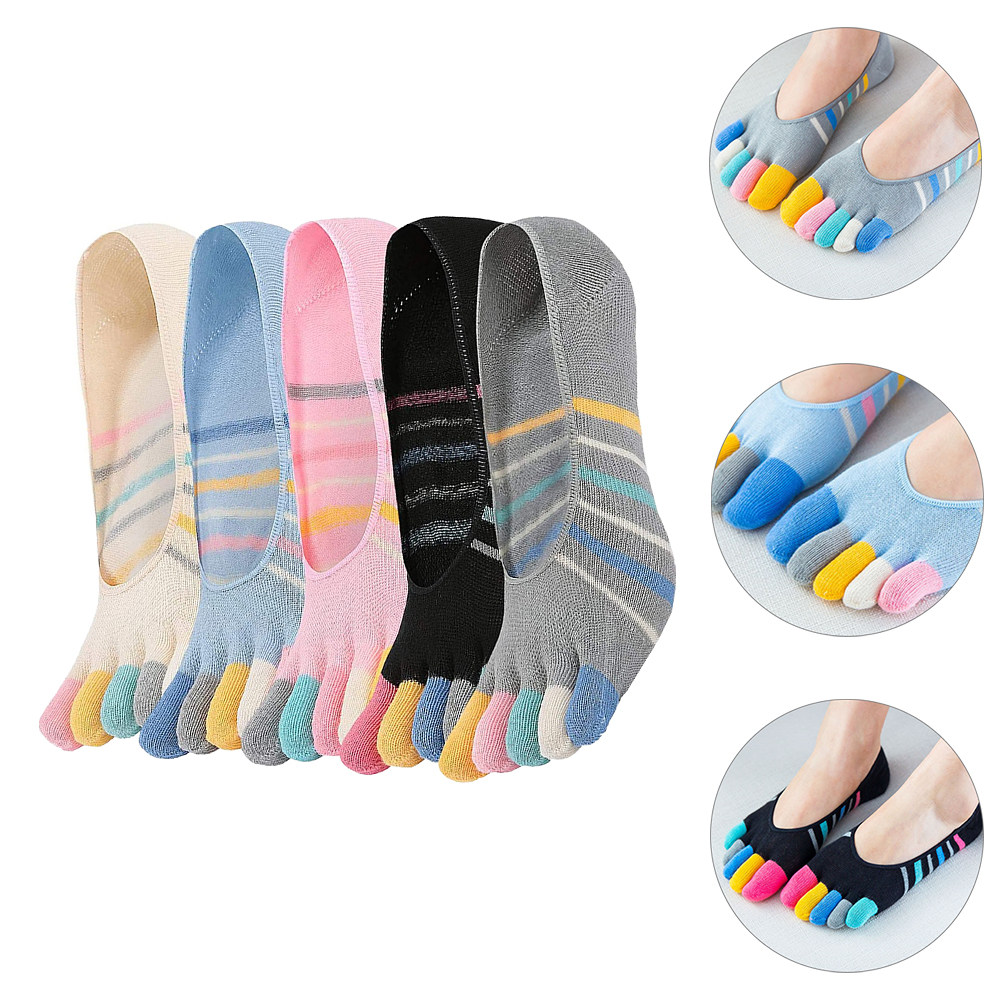 5Pairs Women Finger Toe Socks  - Invisibility Sock Loafer บทวิจารณ์และราคา